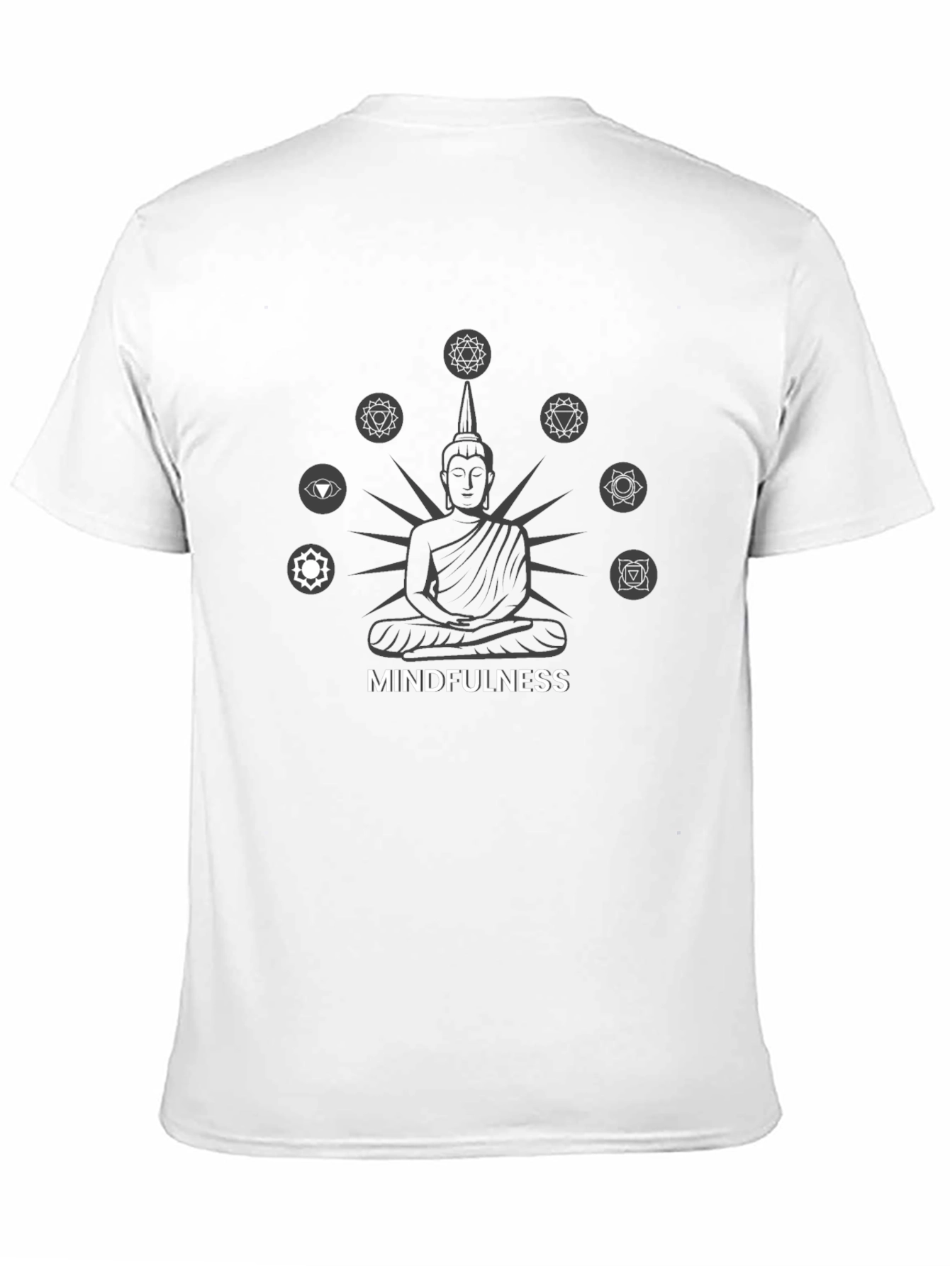 Mindfulness Chakra Graphic Print T-Shirt - Black