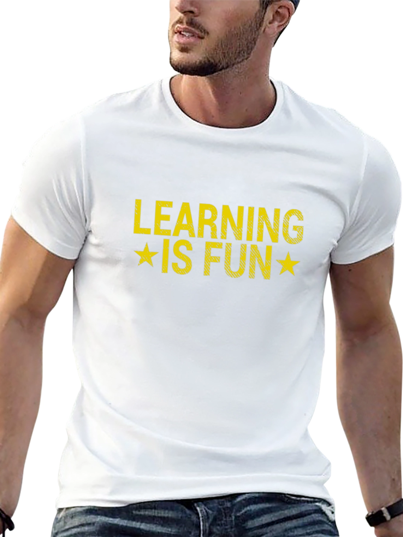 Learning is Fun Graphic T-Shirt - Black Cotton Tee