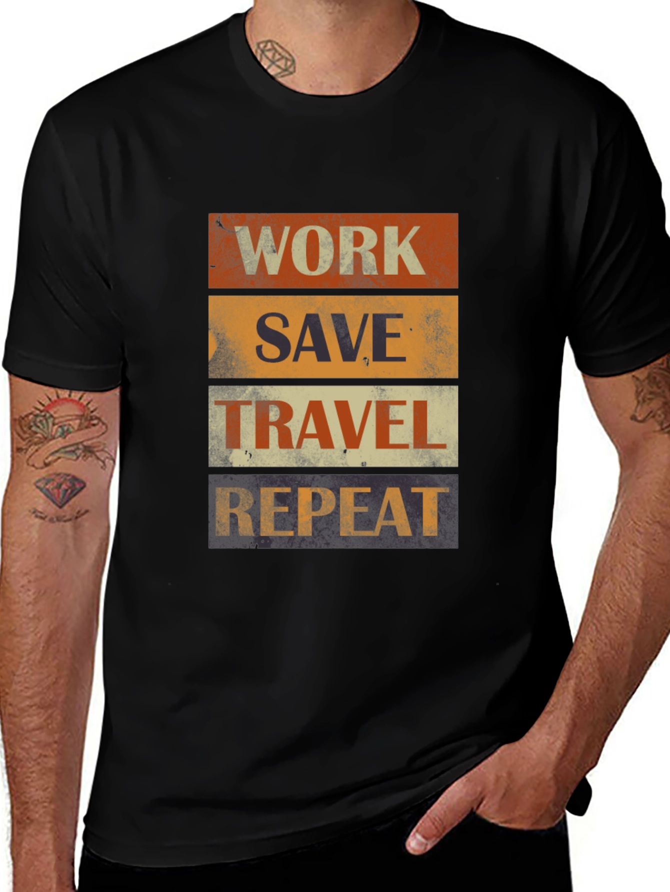 Work Save Travel Repeat Graphic Tee