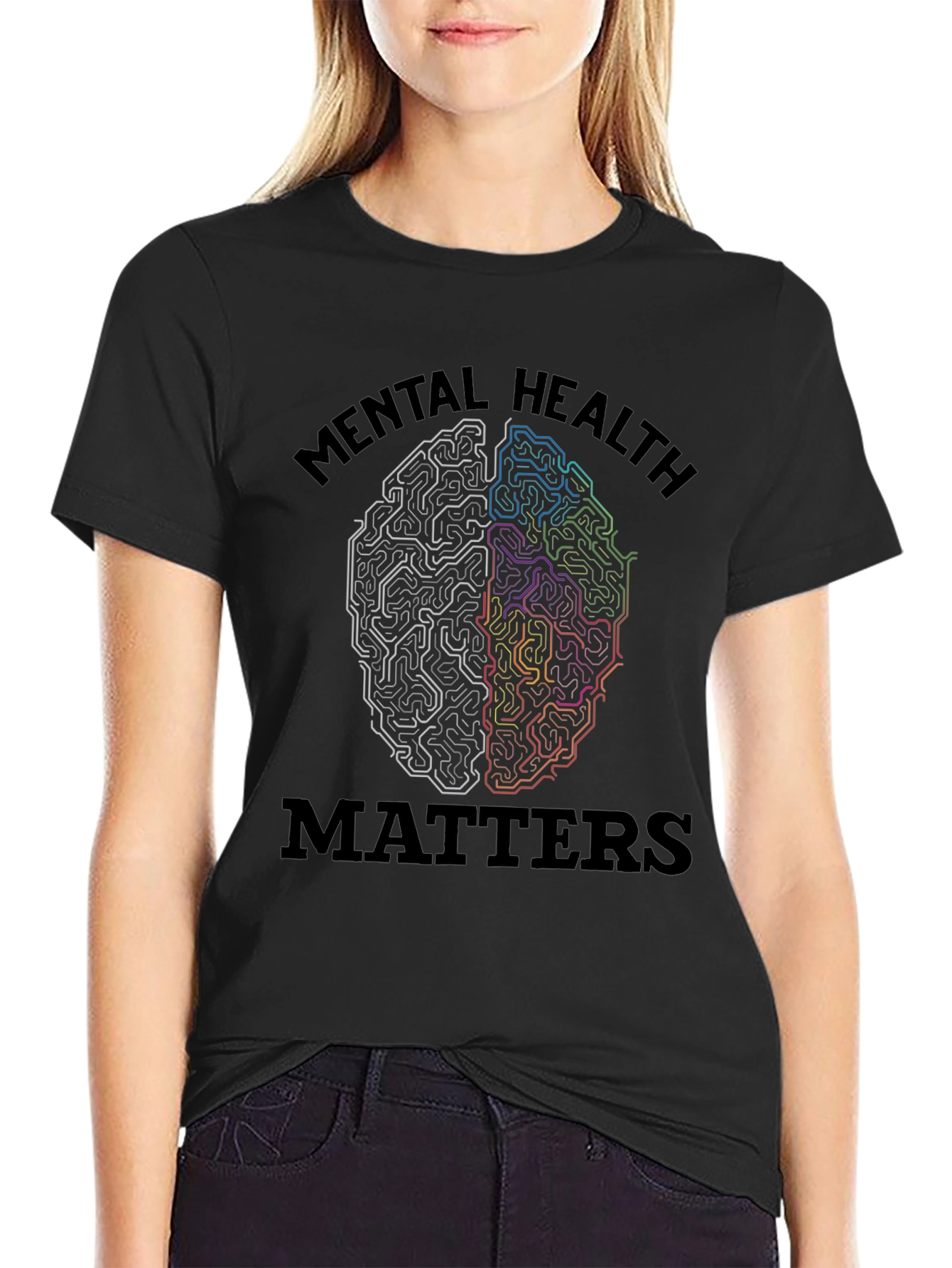 Mental Health Matters Brain Graphic Tee