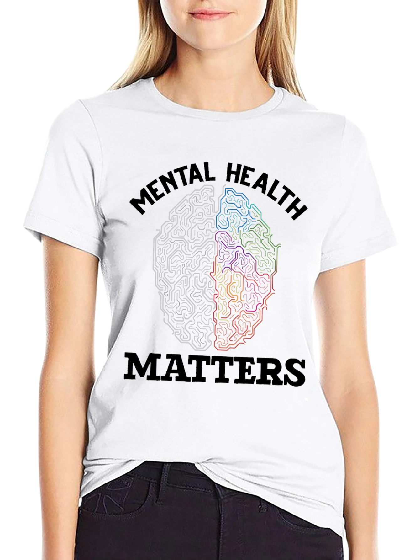 Mental Health Matters Brain Graphic Tee