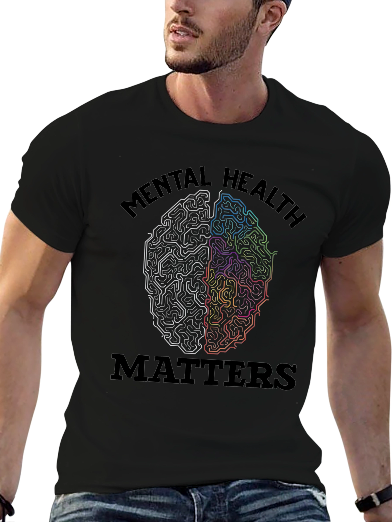 Mental Health Matters Brain Graphic Tee