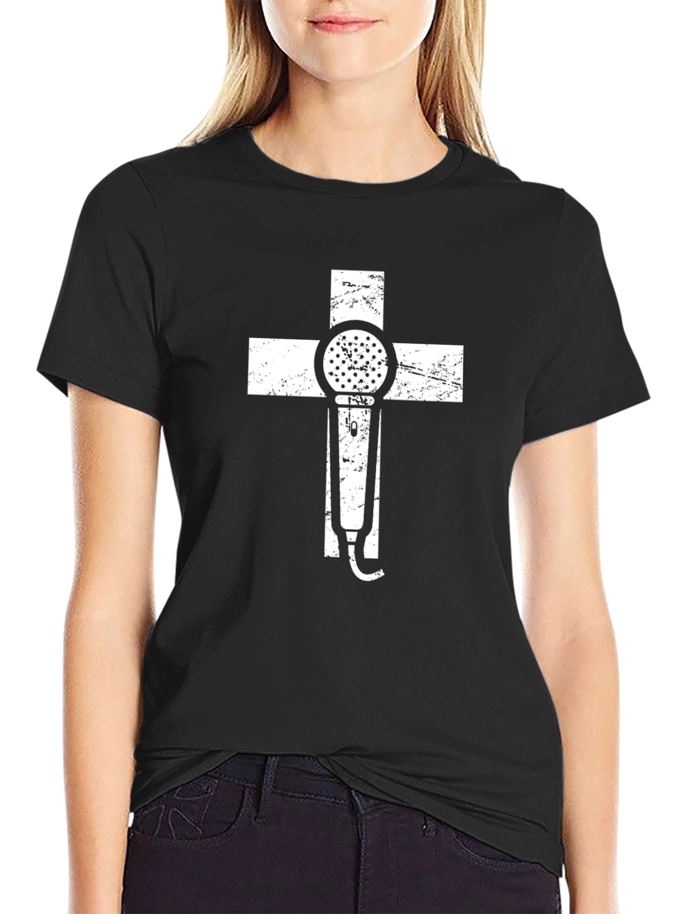 Microphone Cross Graphic Tee