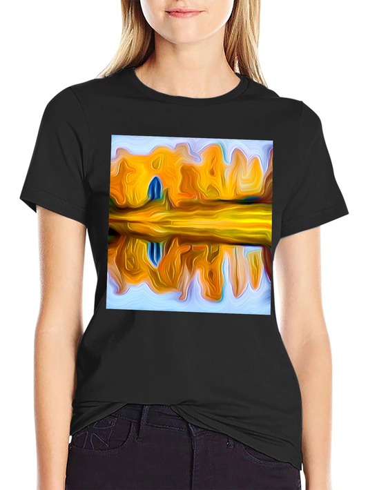 Abstract Reflection Art Graphic Tee - Soft Cotton Comfort