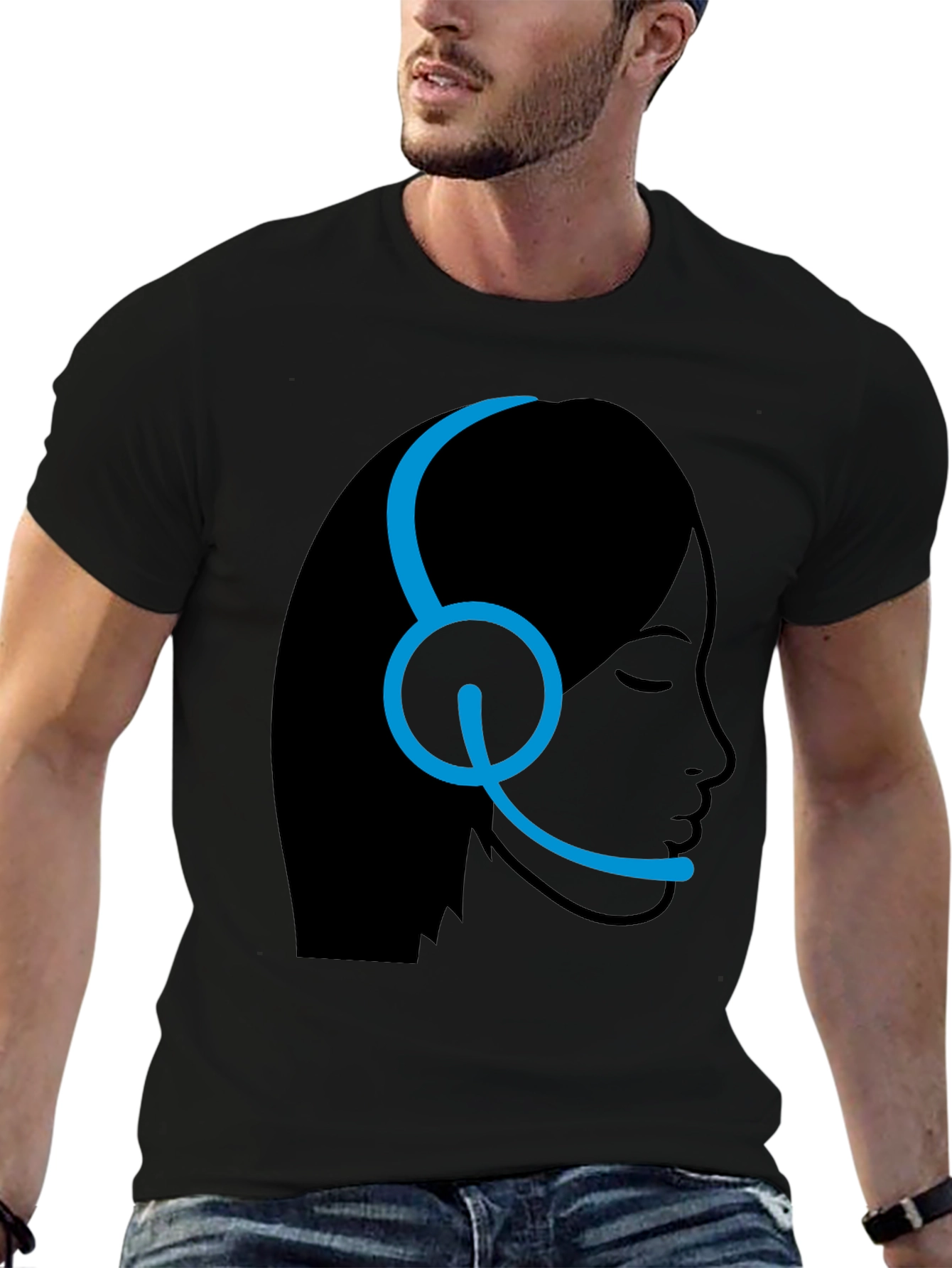 Customer Service Rep T-Shirt - Black Headset Design