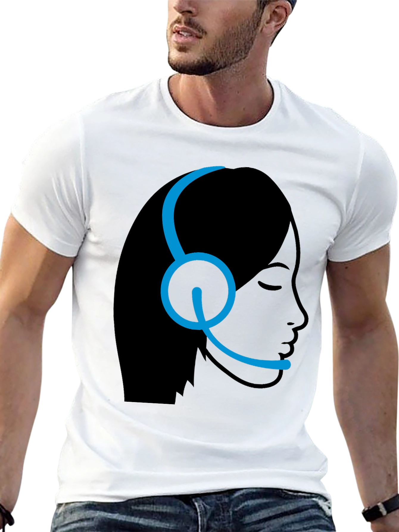 Customer Service Rep T-Shirt - Black Headset Design