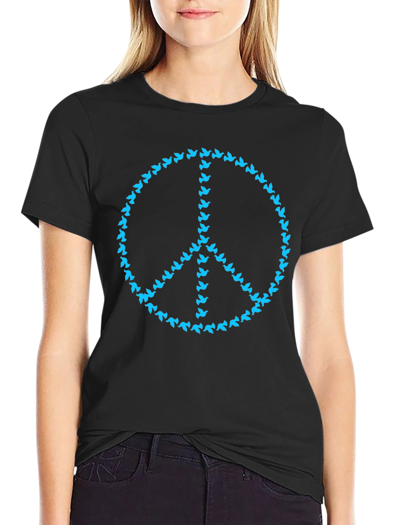 Peace Dove Graphic T-Shirt - Black