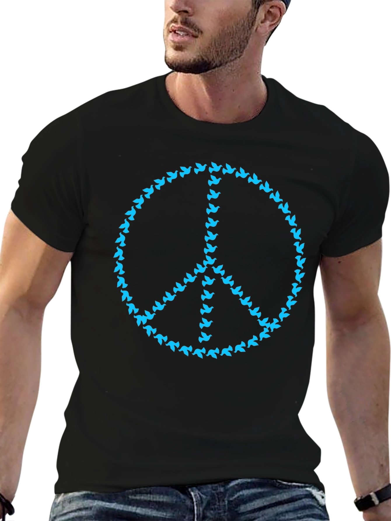 Peace Dove Graphic T-Shirt - Black