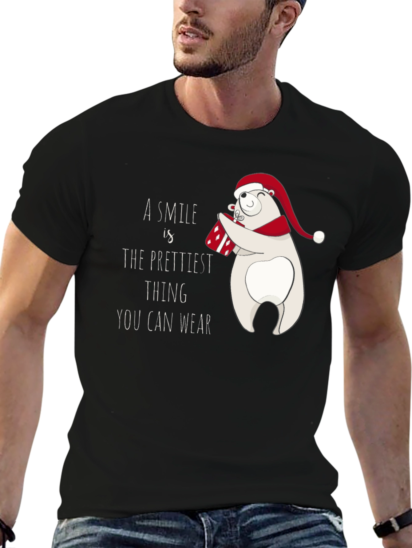 Festive Polar Bear Graphic Tee