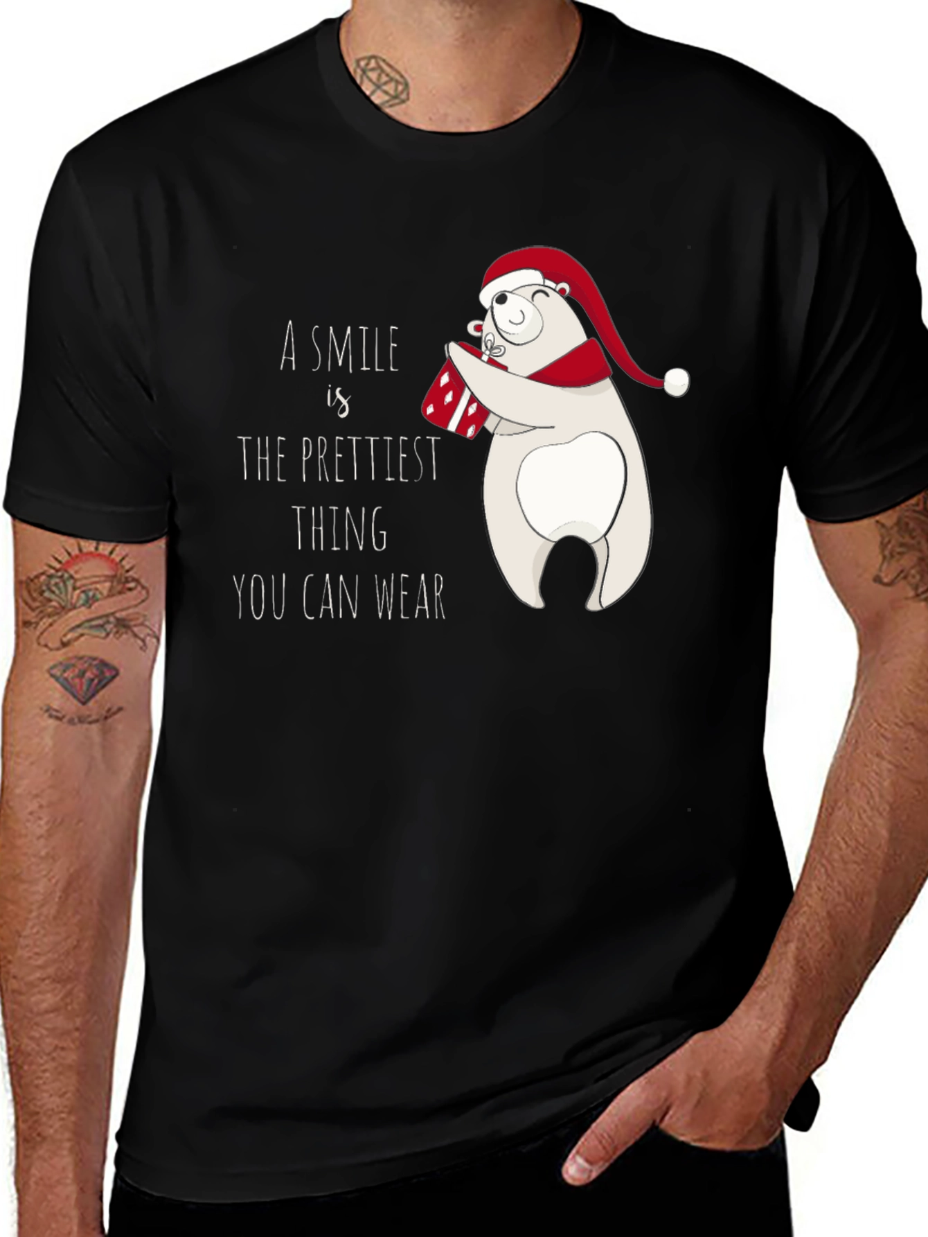 Festive Polar Bear Graphic Tee
