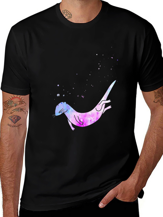 Otter Galaxy T-Shirt - Unique Watercolor Design