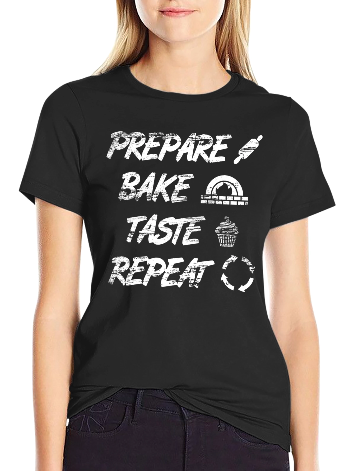 Prepare Bake Taste Repeat Graphic Tee