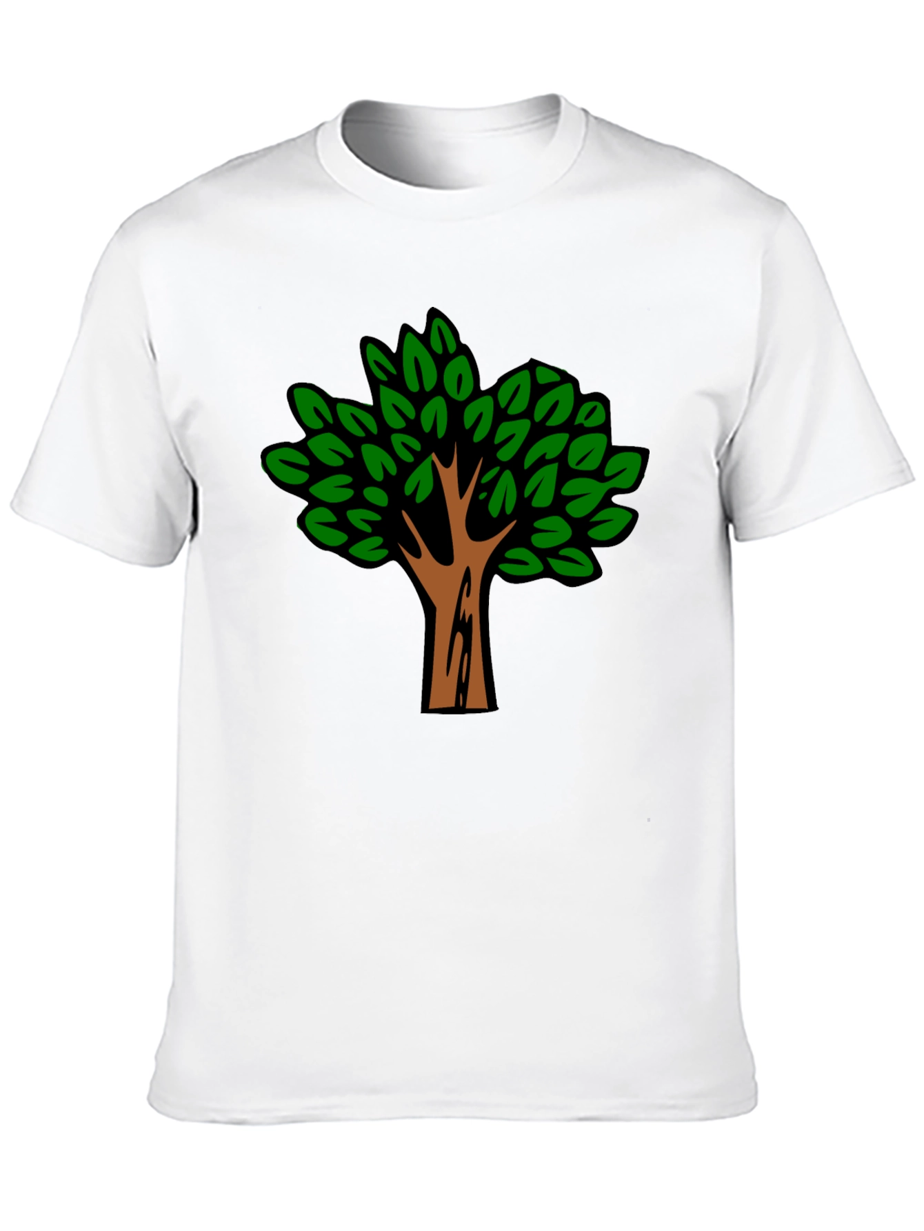 Black T-Shirt with Tree Graphic Print