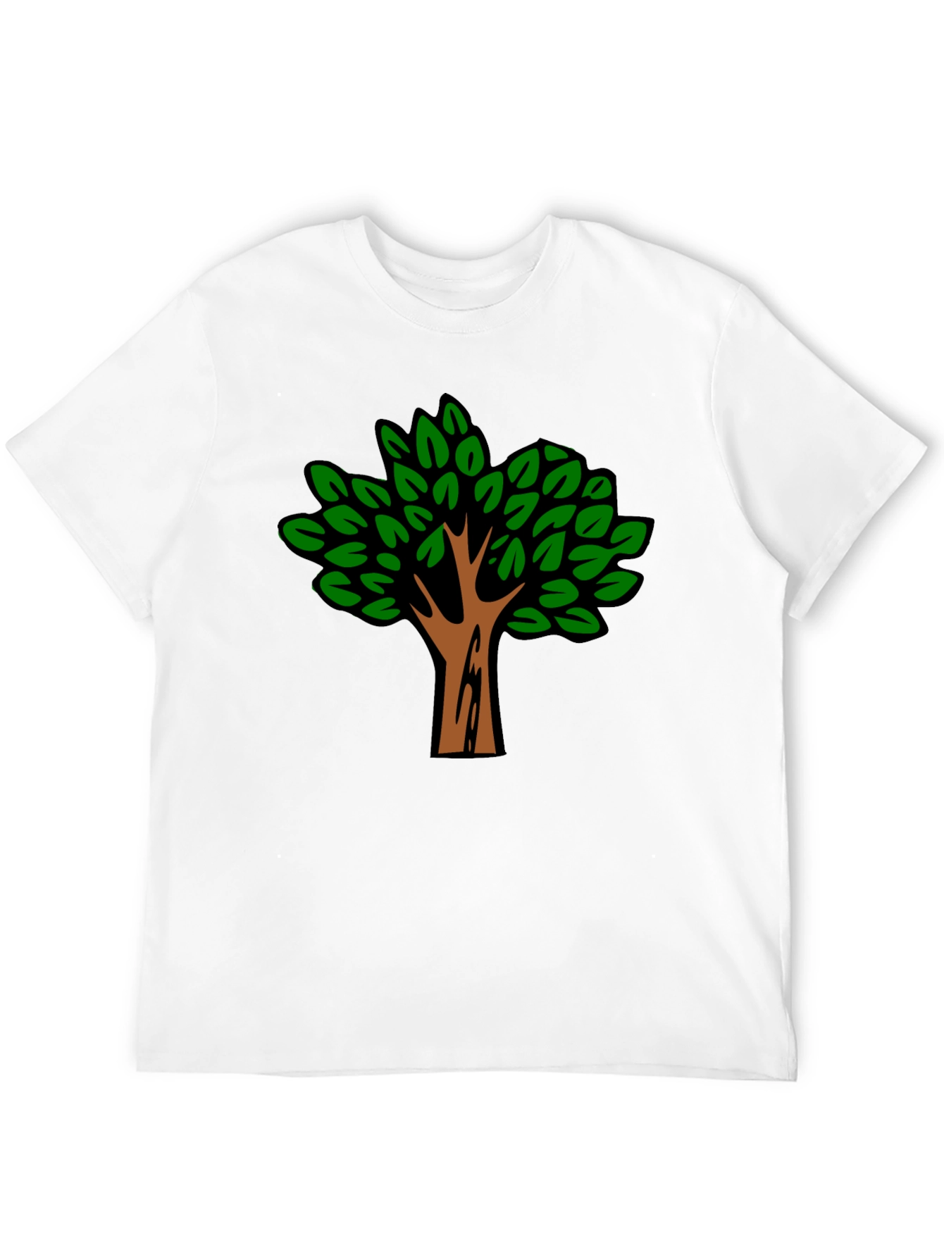 Black T-Shirt with Tree Graphic Print