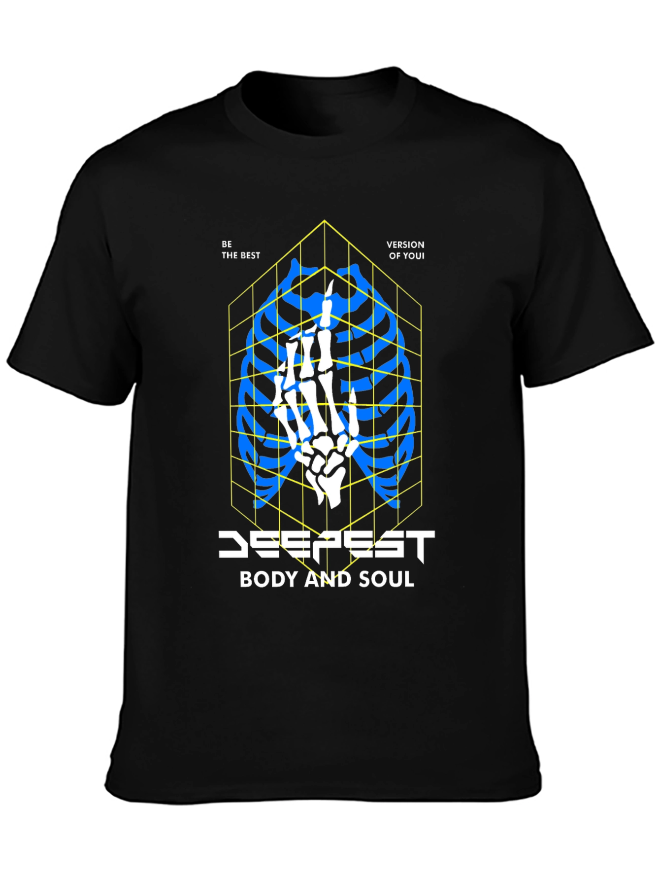 Edgy Skeleton Ribcage Graphic T-Shirt