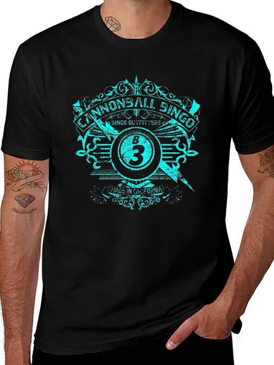 Cannonball Bingo Black T-Shirt with Graphic Design