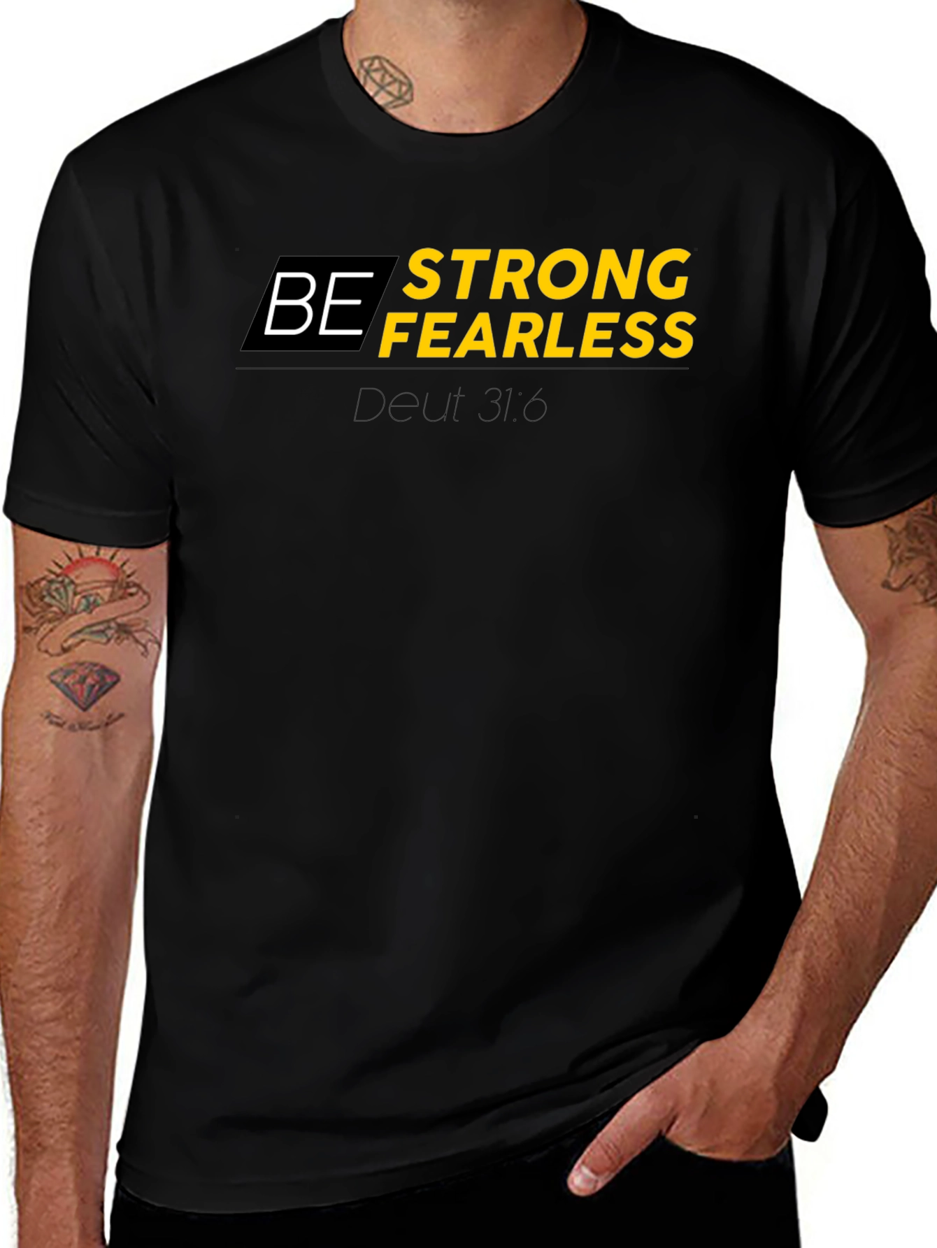 Be Strong Fearless Black T-Shirt