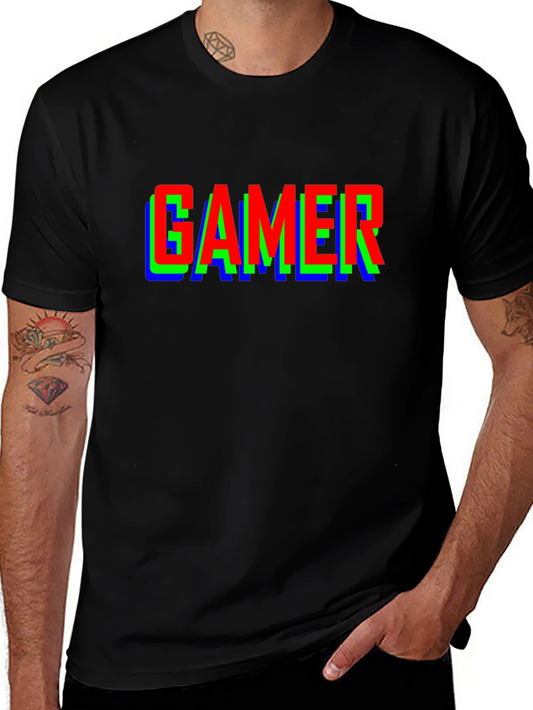 Gamer RGB Glitch Effect T-Shirt