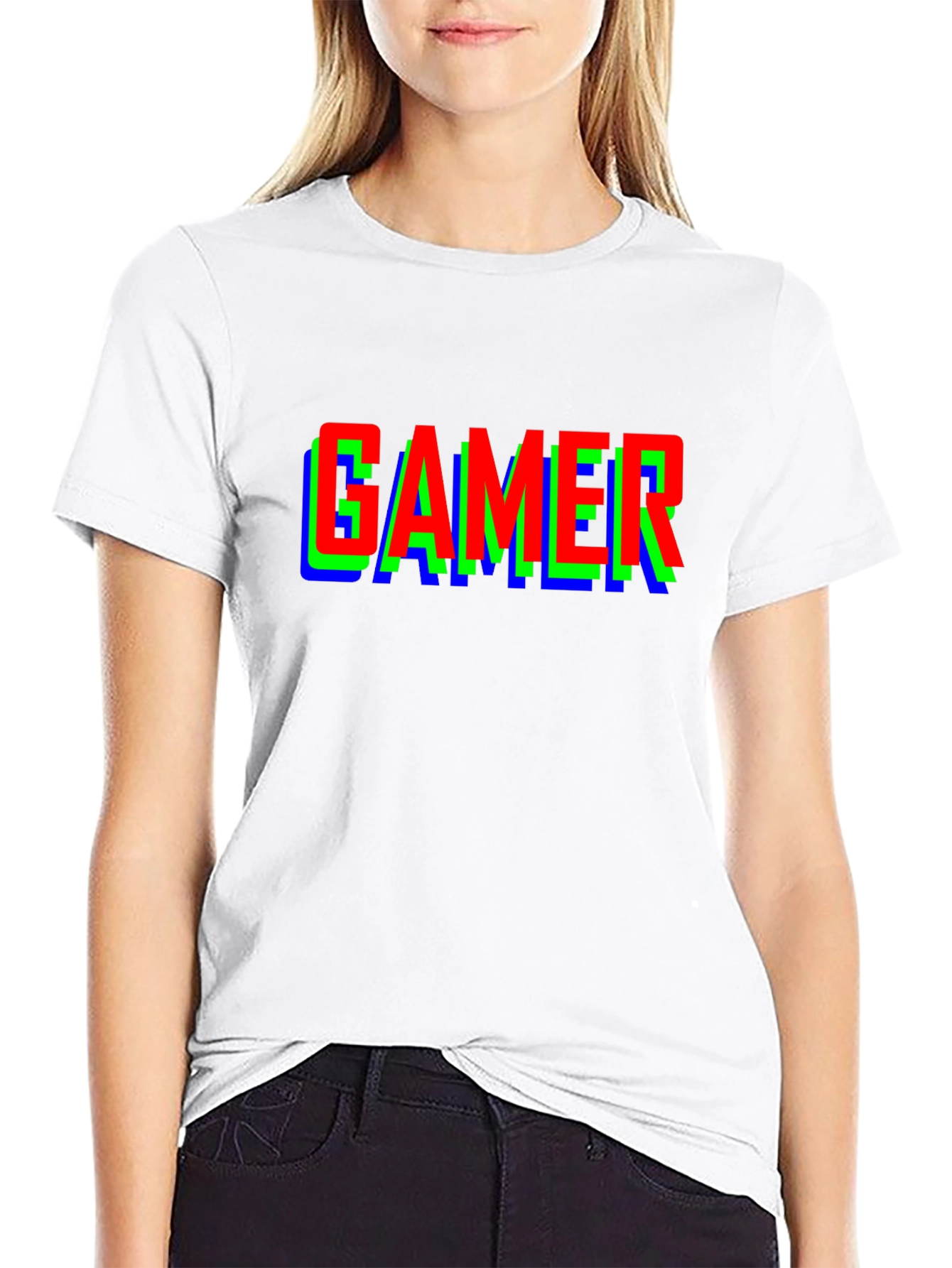 Gamer RGB Glitch Effect T-Shirt