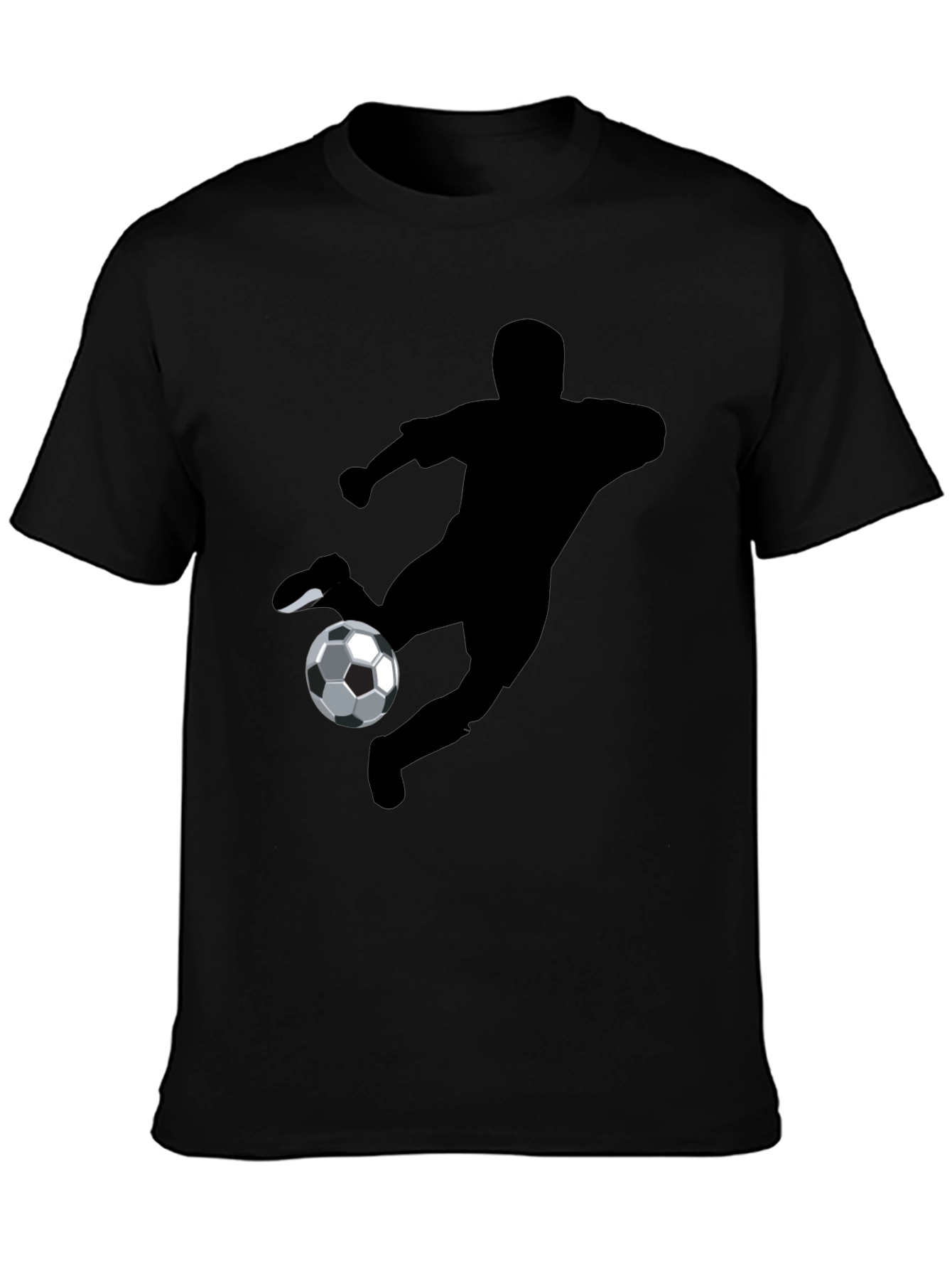 Soccer Player Graphic Black T-Shirt