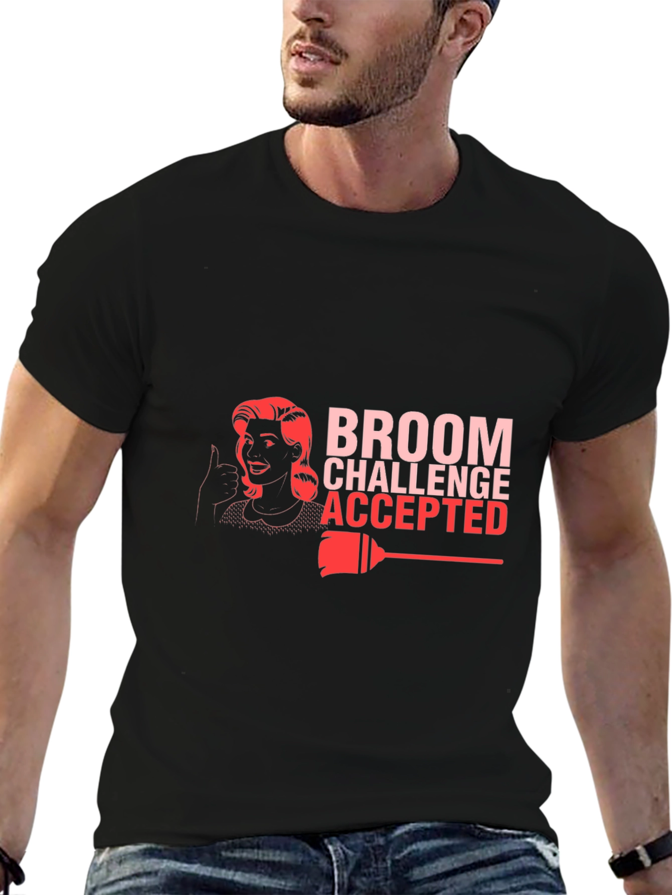 Broom Challenge Accepted Black T-Shirt