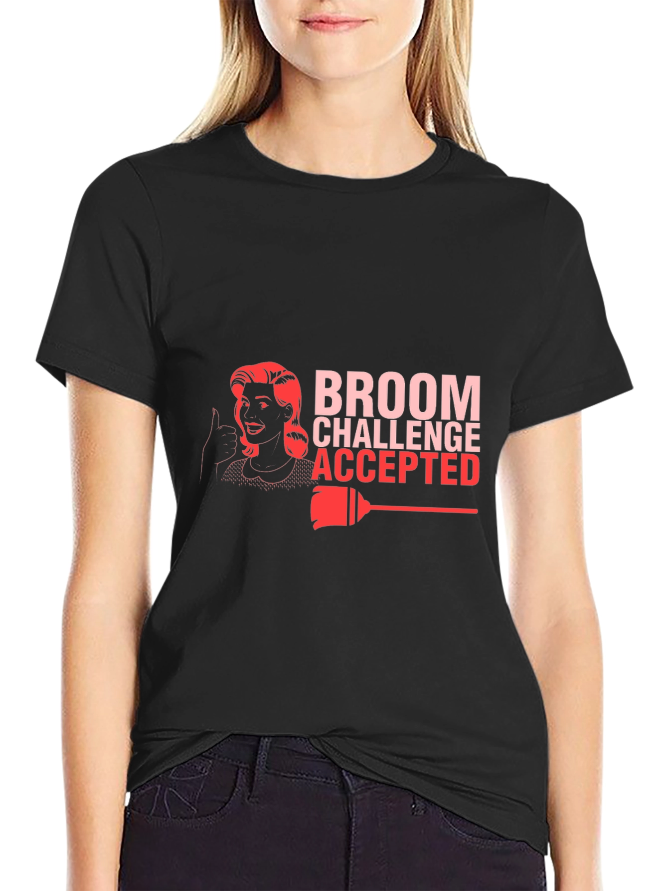 Broom Challenge Accepted Black T-Shirt