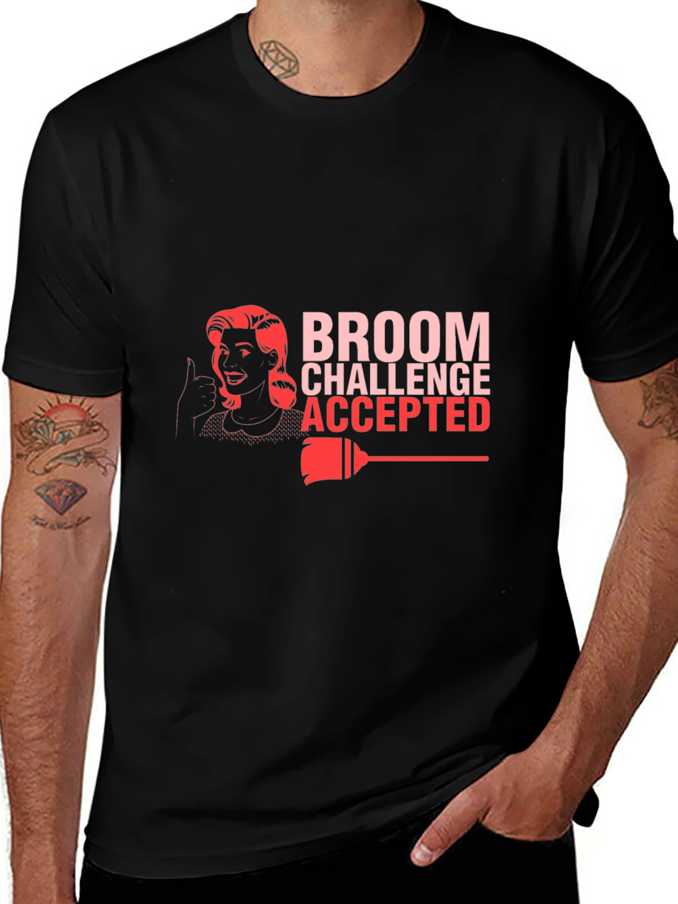 Broom Challenge Accepted Black T-Shirt