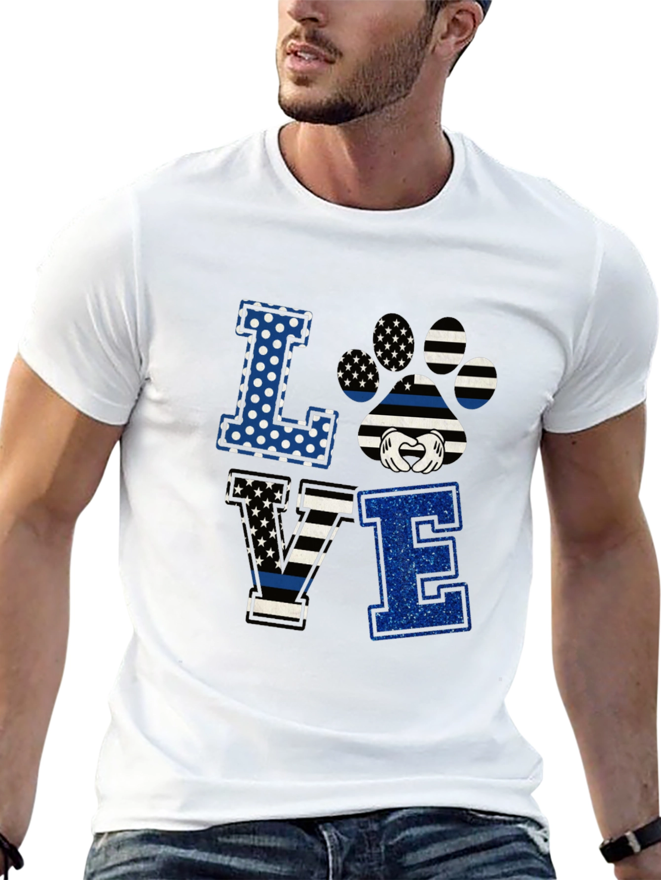 LOVE Paw Print Graphic T-Shirt