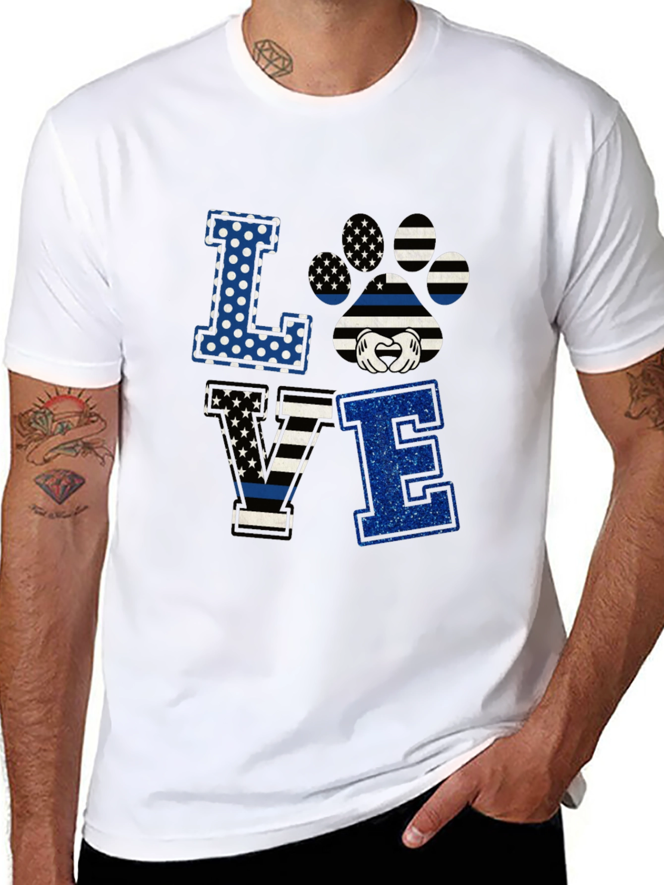 LOVE Paw Print Graphic T-Shirt