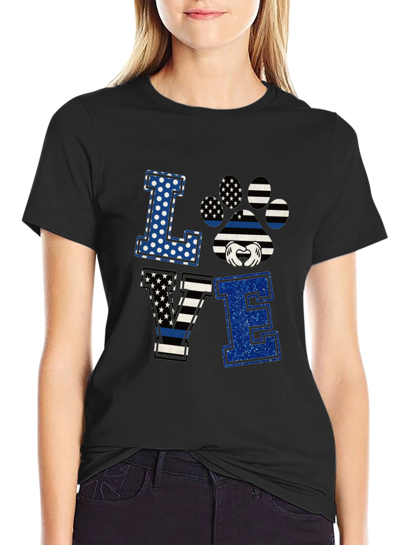 LOVE Paw Print Graphic T-Shirt