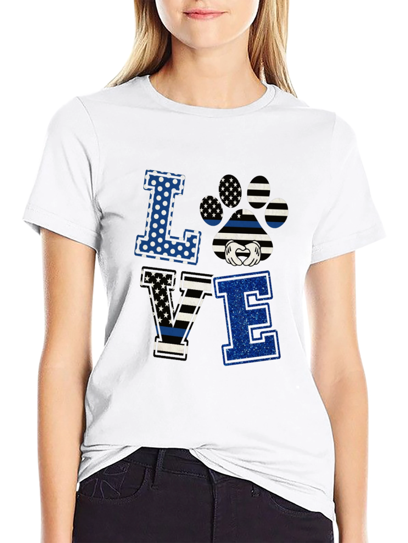 LOVE Paw Print Graphic T-Shirt