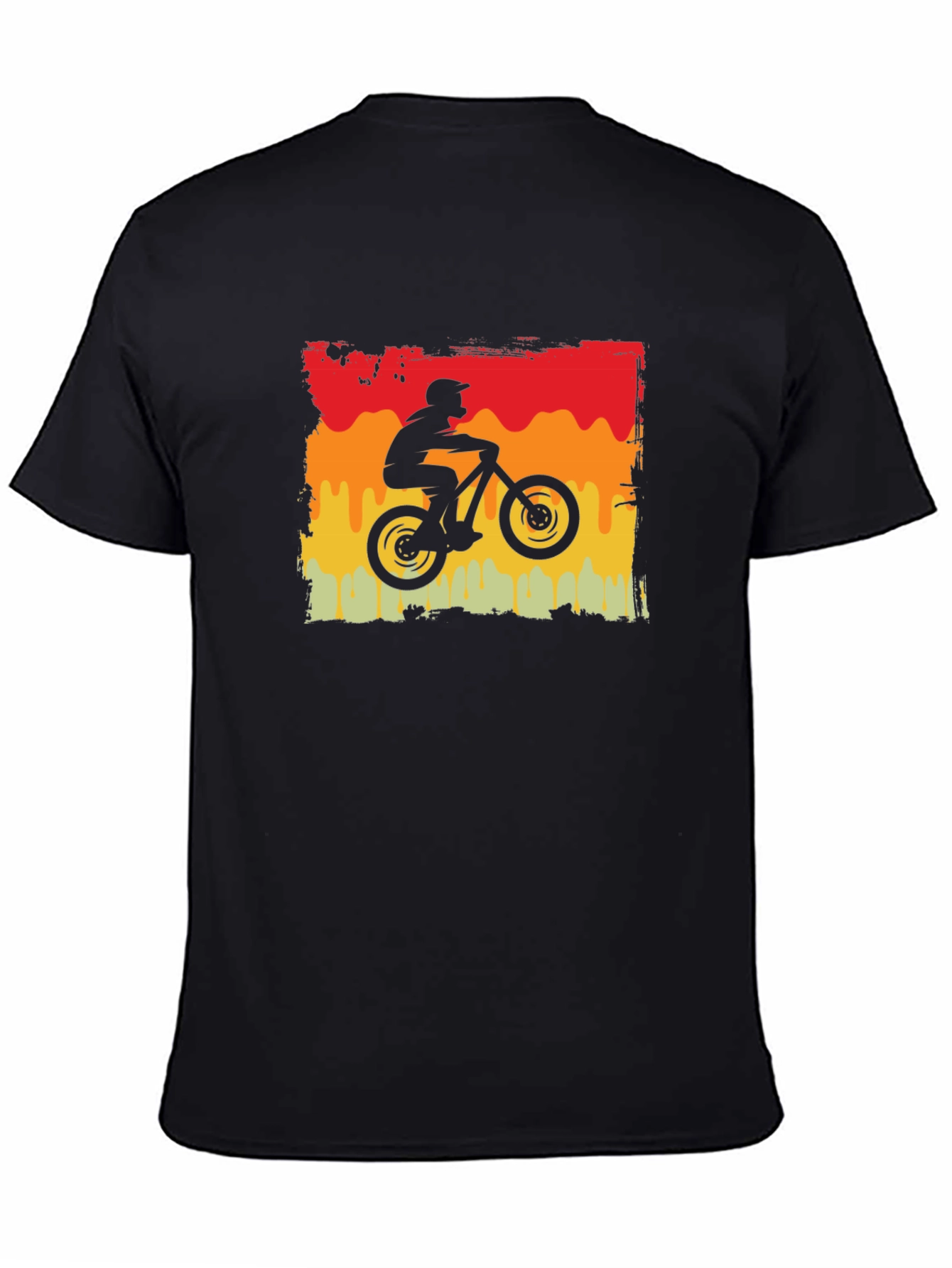 Retro Mountain Biker Graphic Tee - Black