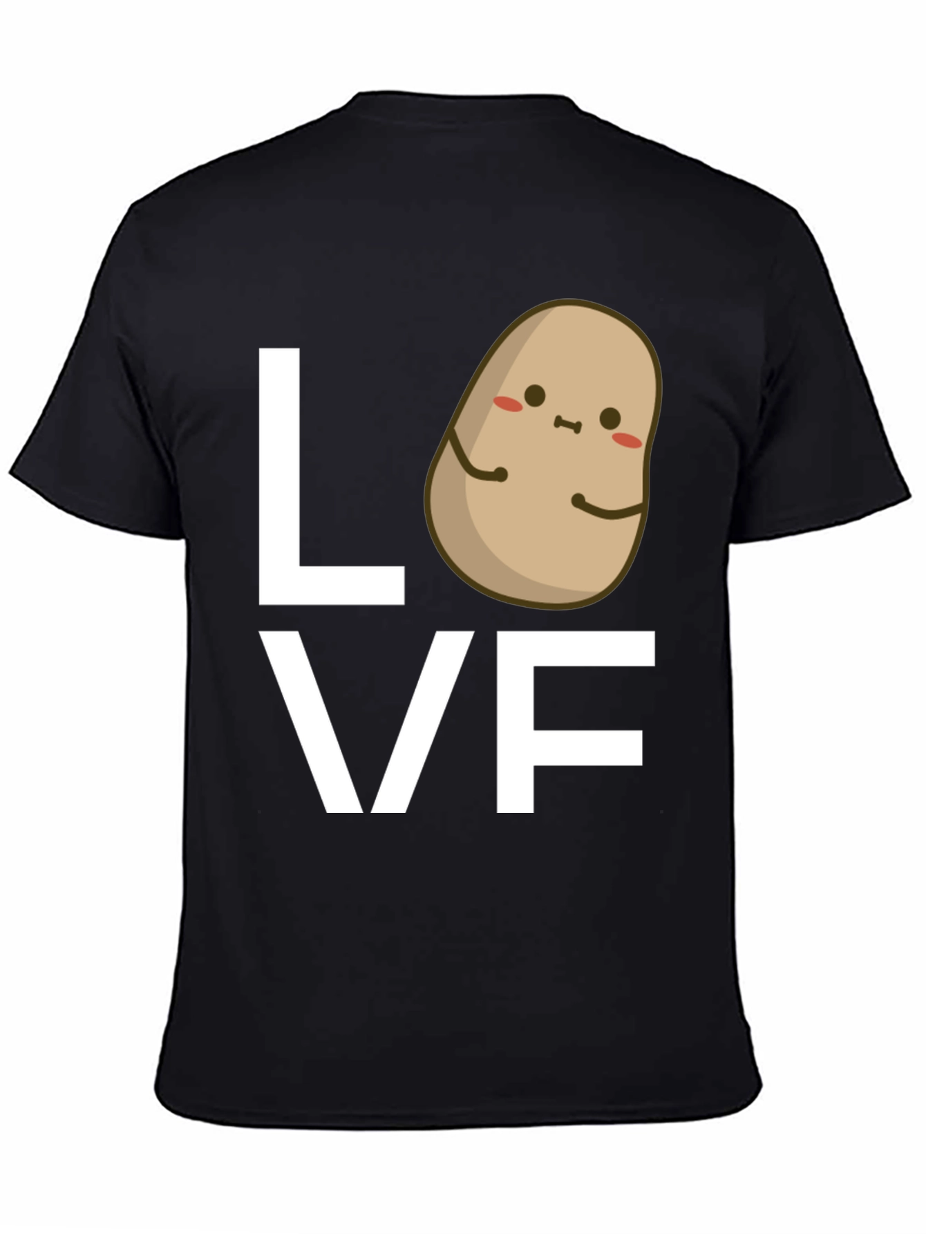 Potato Love Graphic Tee - Black Cotton T-Shirt