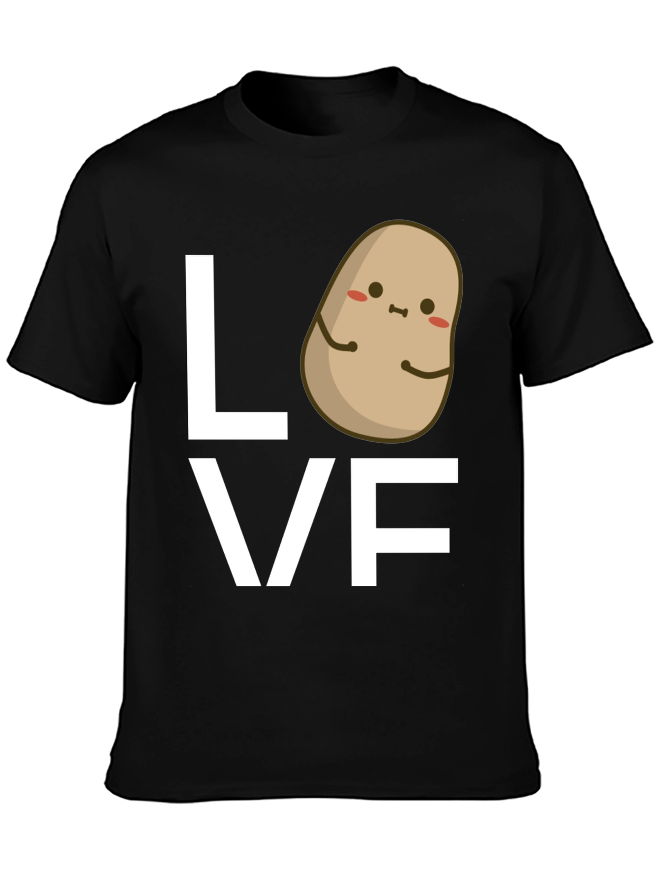 Potato Love Graphic Tee - Black Cotton T-Shirt