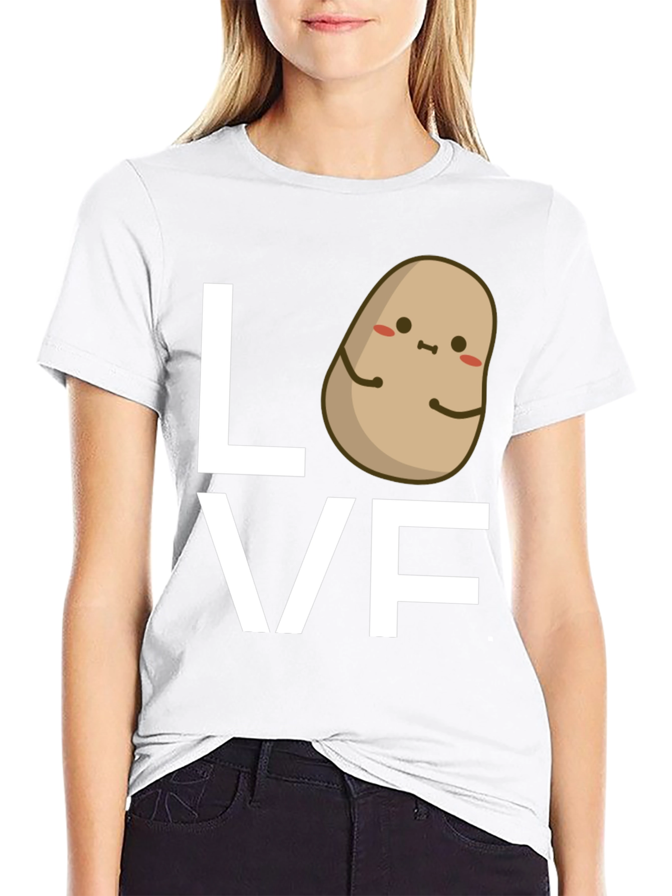 Potato Love Graphic Tee - Black Cotton T-Shirt