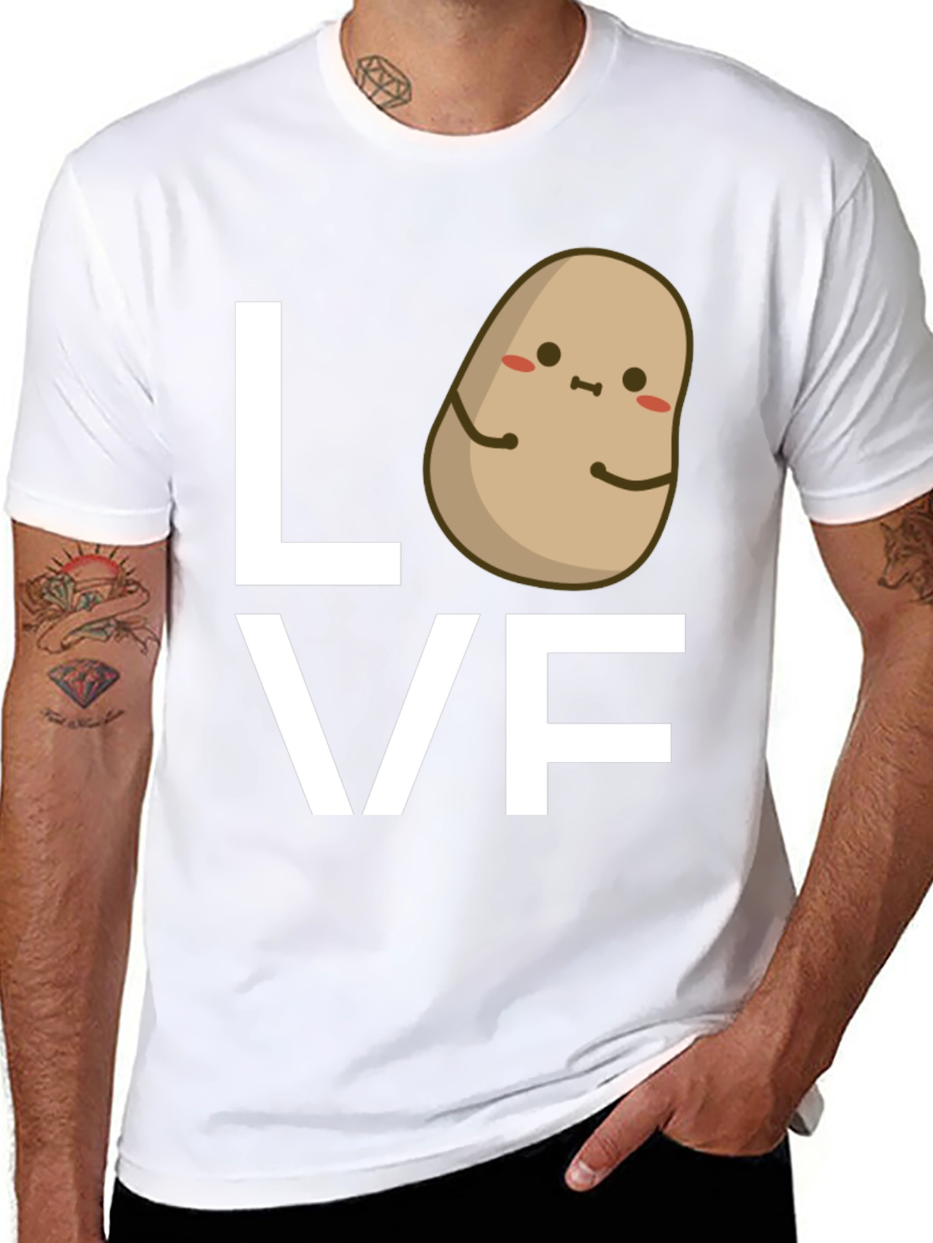 Potato Love Graphic Tee - Black Cotton T-Shirt