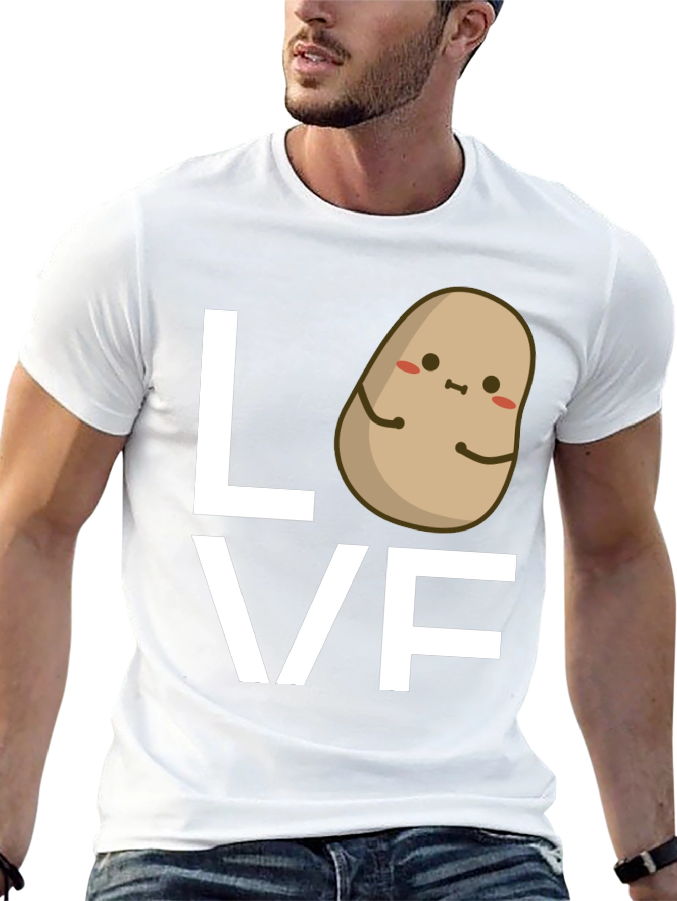 Potato Love Graphic Tee - Black Cotton T-Shirt