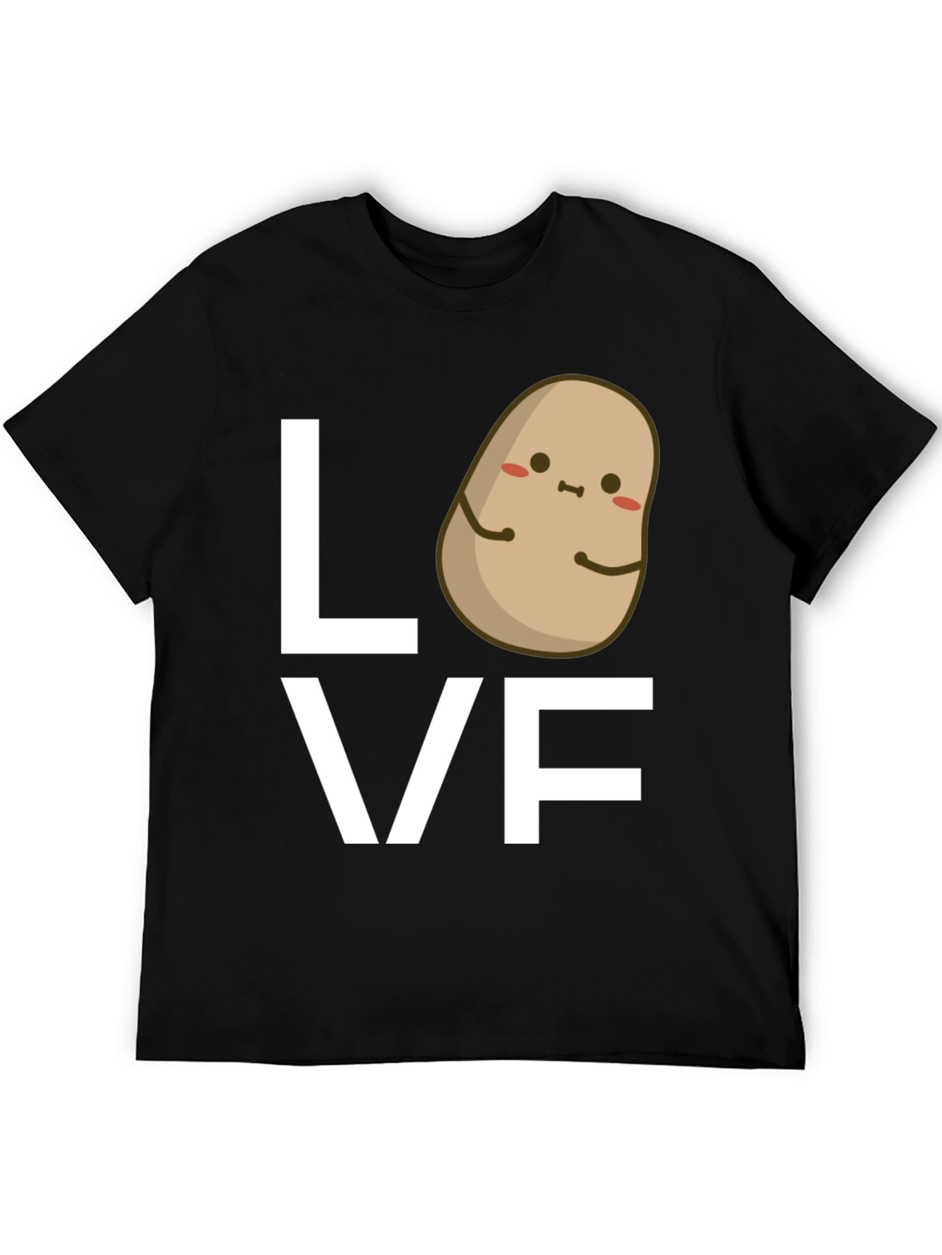 Potato Love Graphic Tee - Black Cotton T-Shirt