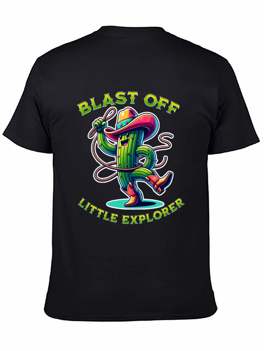 Blast Off Little Explorer Cactus Cowboy Graphic T-Shirt