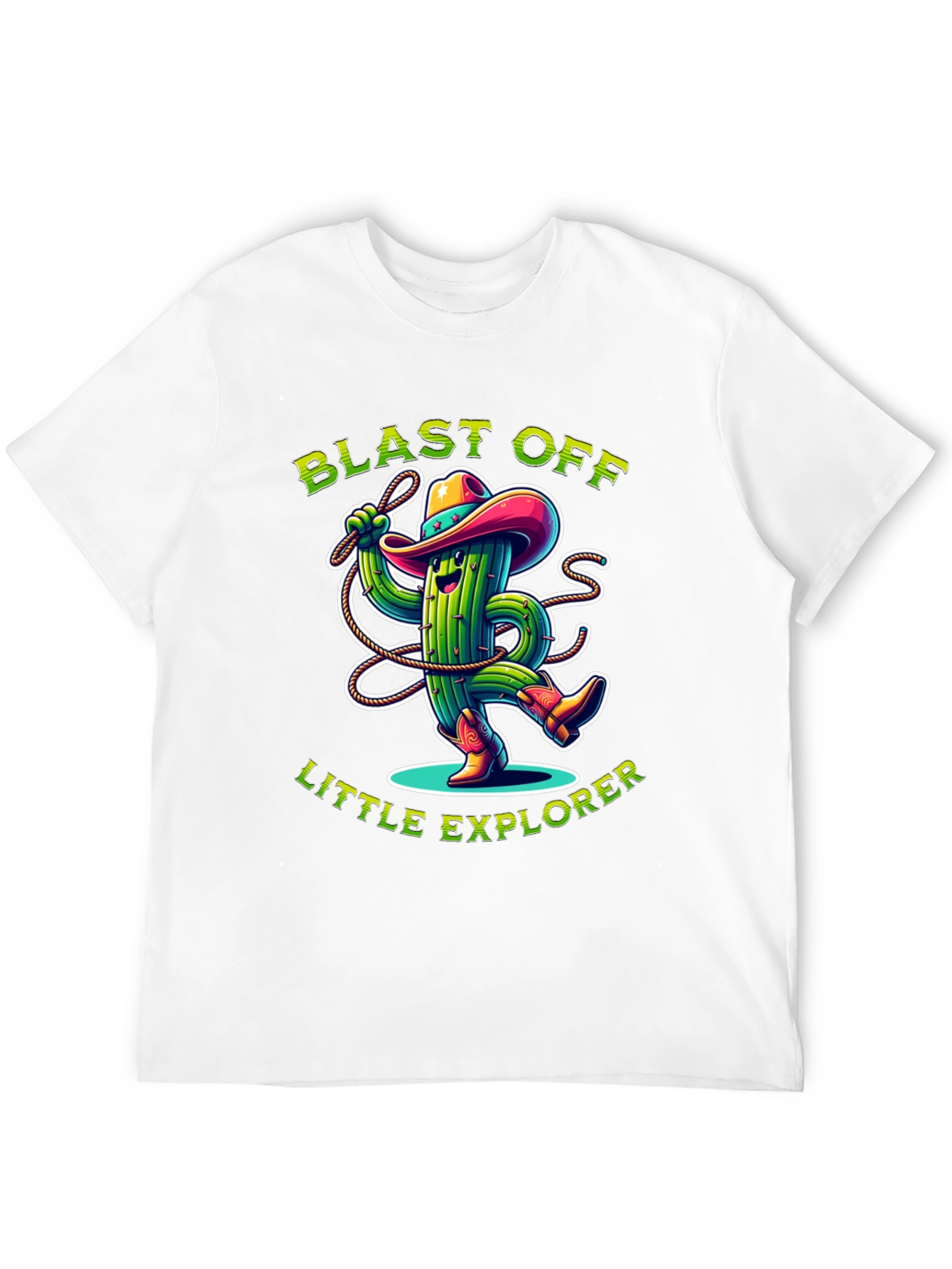 Blast Off Little Explorer Cactus Cowboy Graphic T-Shirt