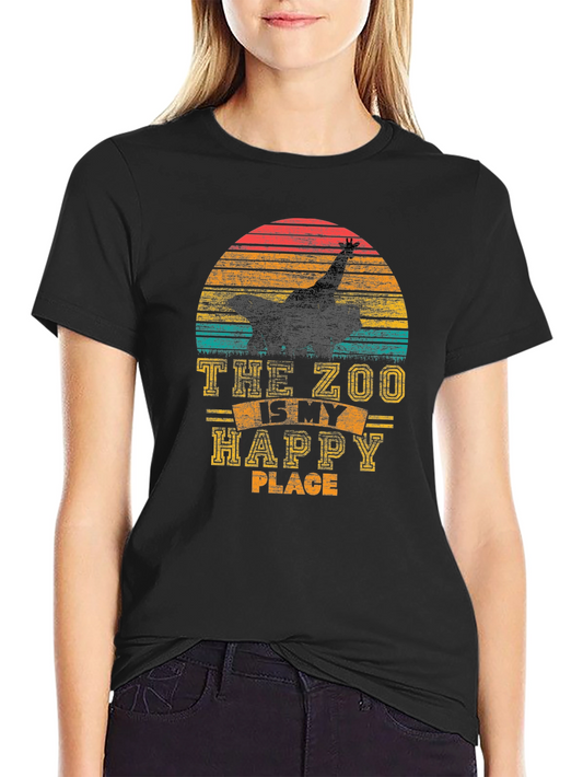 Zoo Lover T-Shirt - The Zoo is My Happy Place Retro Style