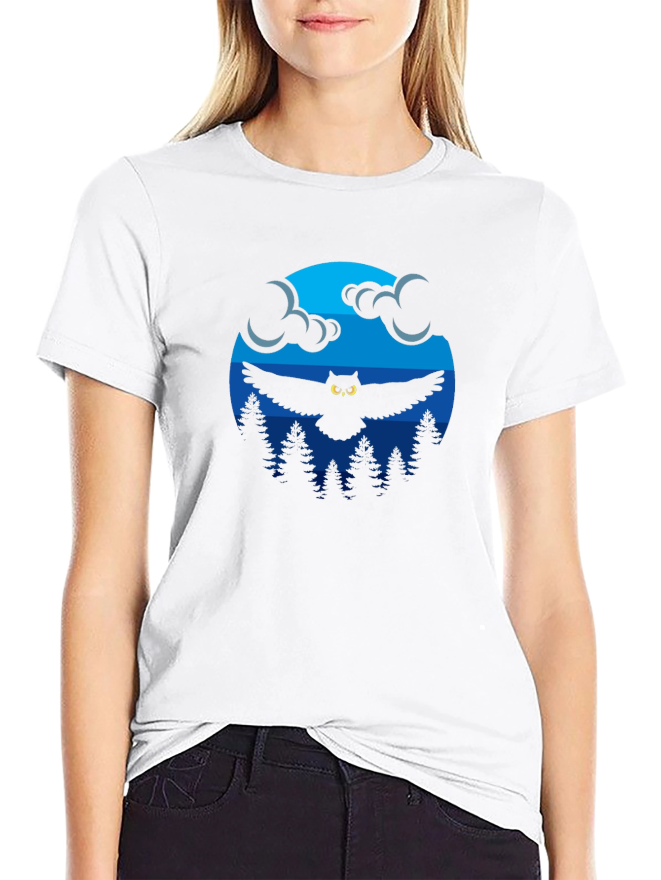 Owl in Moonlight Graphic T-Shirt