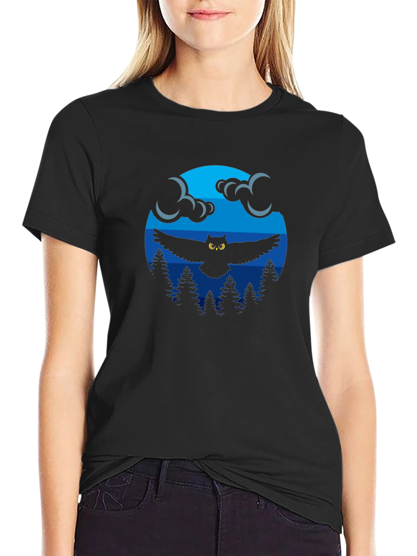 Owl in Moonlight Graphic T-Shirt