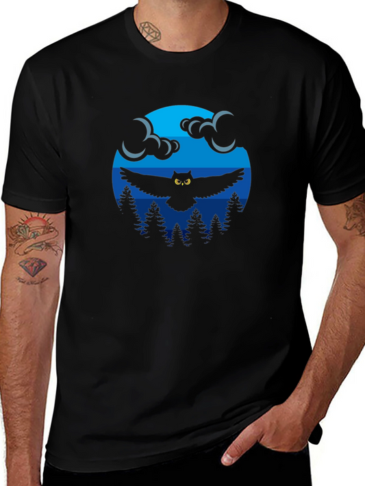 Owl in Moonlight Graphic T-Shirt