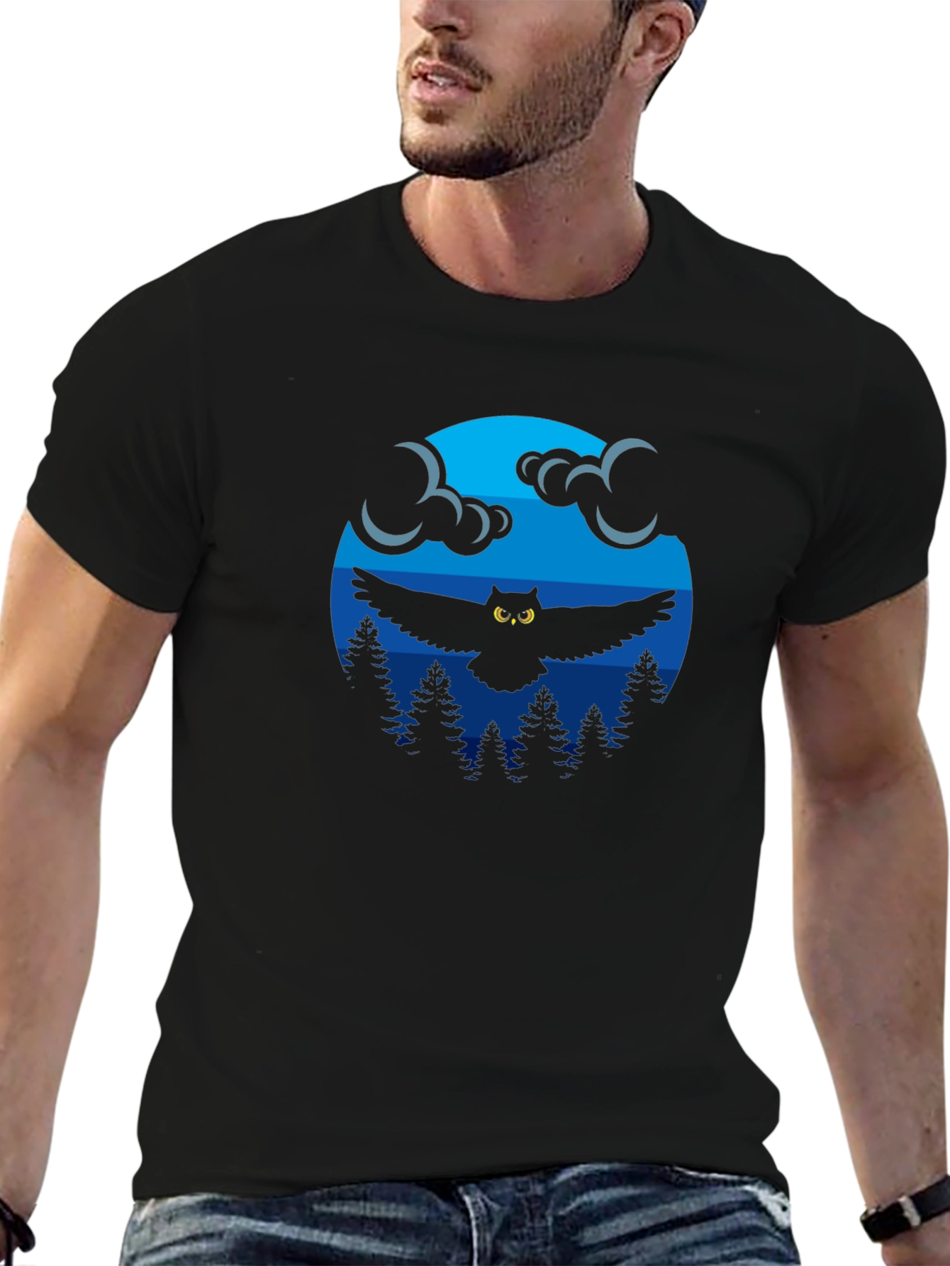 Owl in Moonlight Graphic T-Shirt