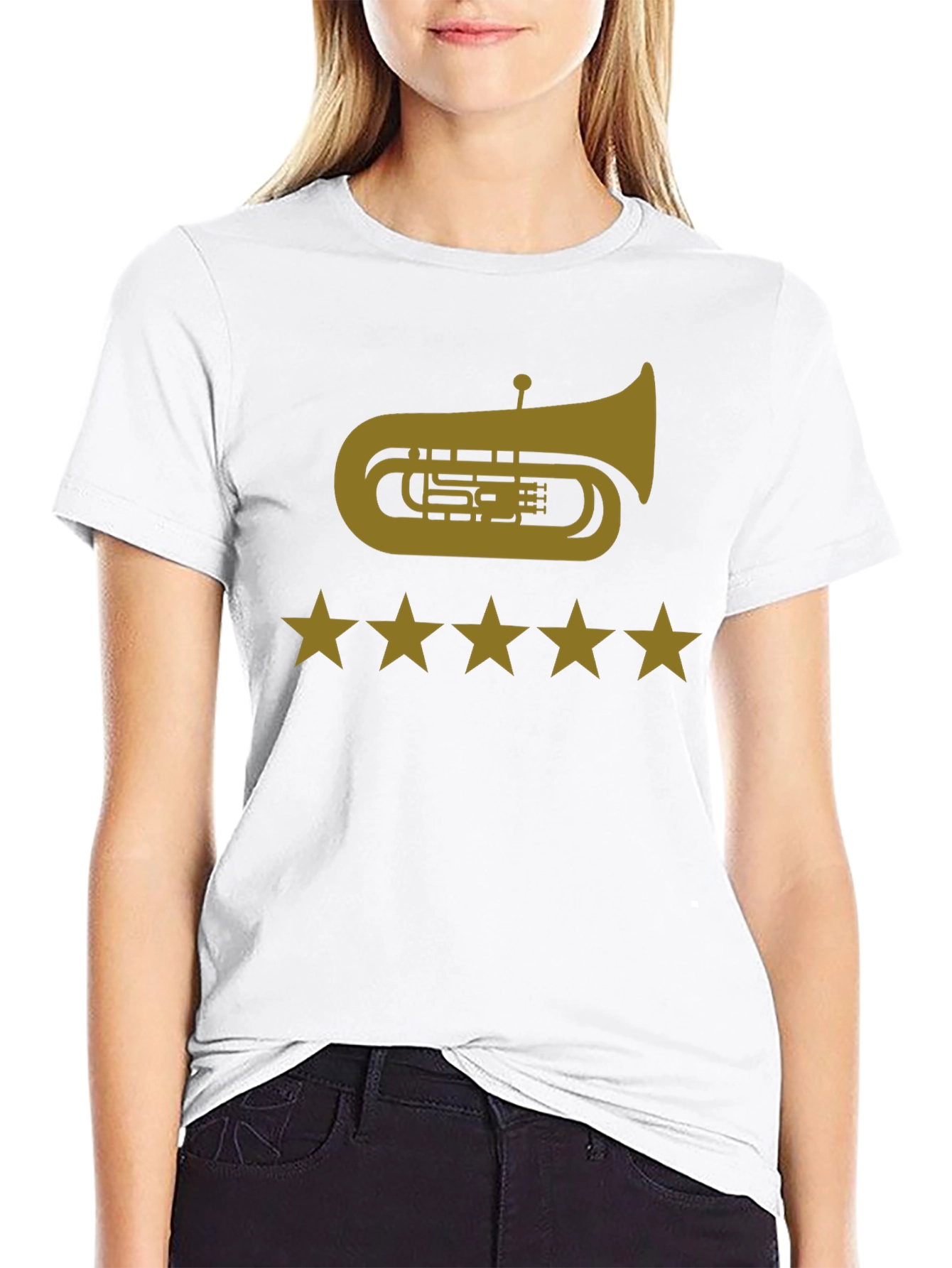 Tuba & Stars Graphic Tee - Music Lovers T-Shirt