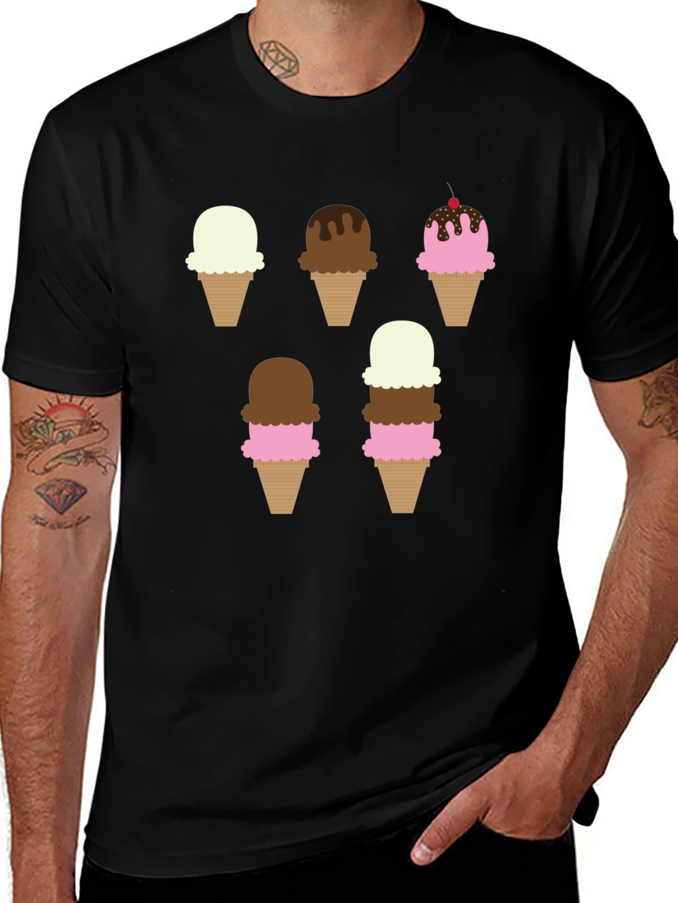 Ice Cream Cone Graphic T-Shirt - Unisex Casual Tee