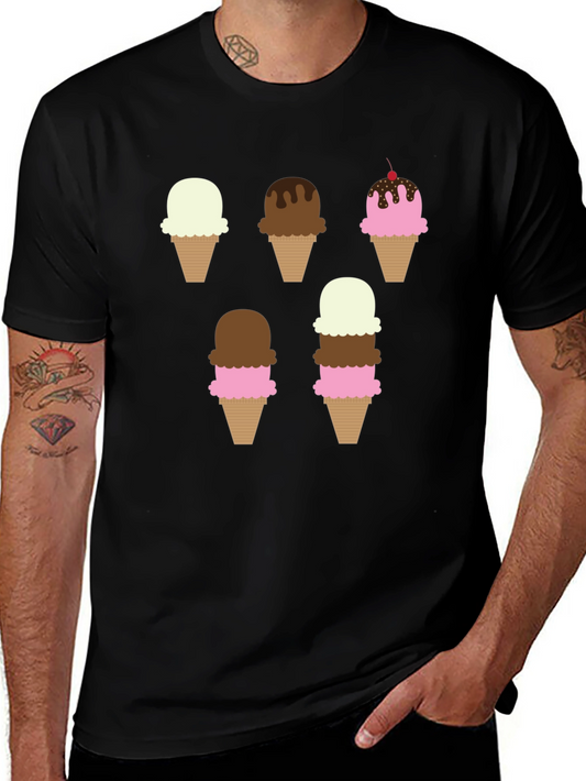 Ice Cream Cone Graphic T-Shirt - Unisex Casual Tee