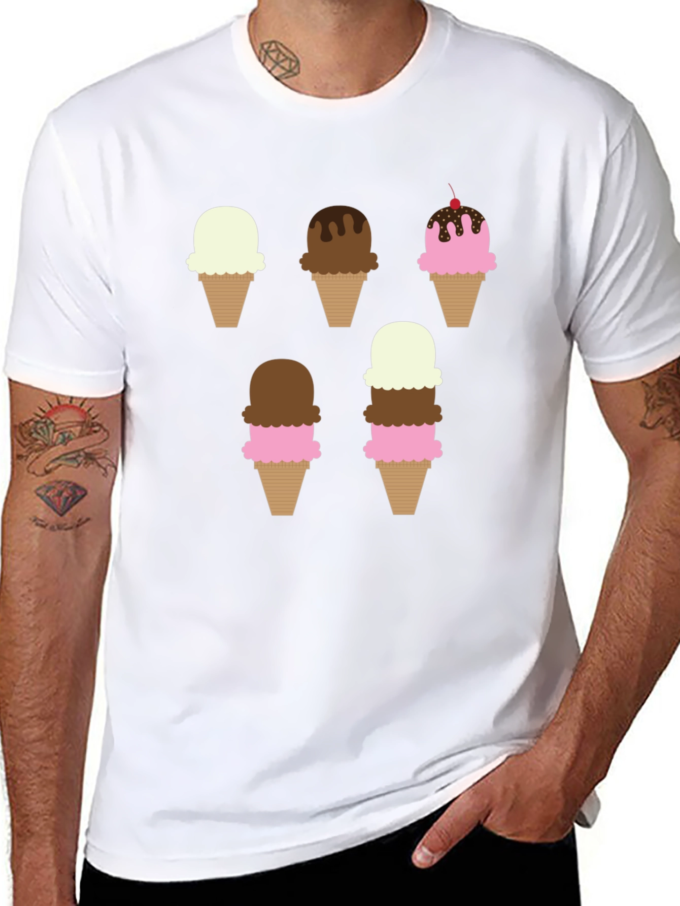 Ice Cream Cone Graphic T-Shirt - Unisex Casual Tee