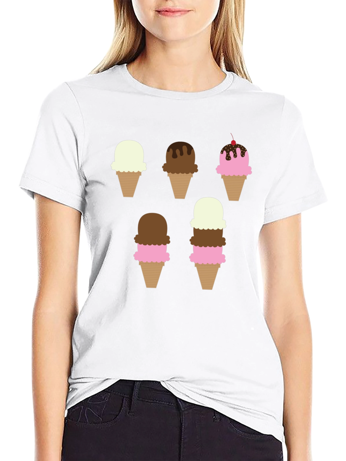 Ice Cream Cone Graphic T-Shirt - Unisex Casual Tee